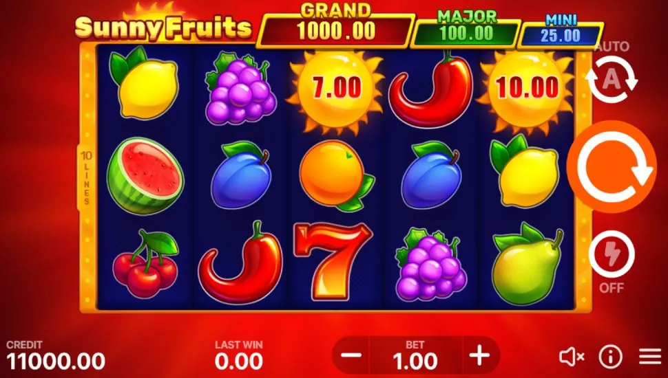 Mängi kohe - Sunny Fruits: Hold and Win