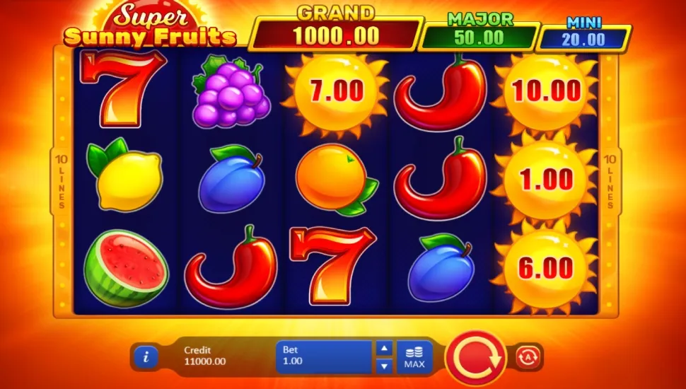 Mängi kohe - Super Sunny Fruits: Hold and Win