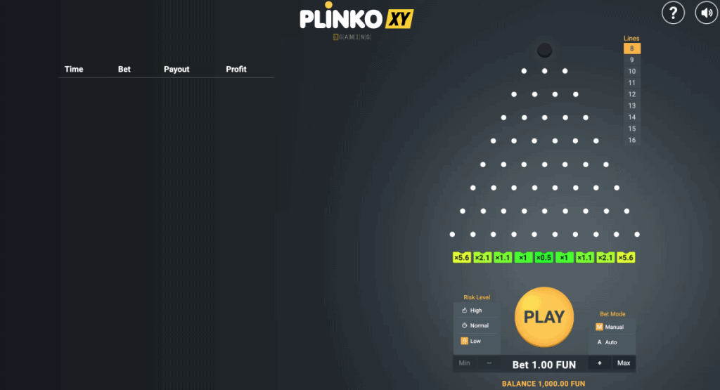 Mängi kohe - Plinko XY